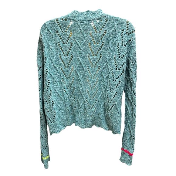 Lisa Todd Carry On Snap Front Cardigan in Blue Pop NWT Size Small - Picture 2 of 5